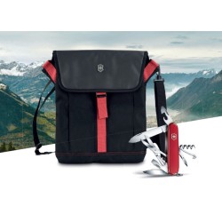 (13703-XP2) SET MOCHILA NEGRA 10 PULG.+ NAVAJA CLIMBER ROJA 14 USOS
