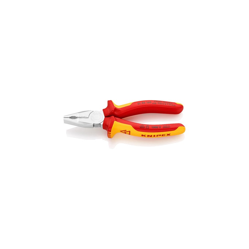 (0106160) PINZA ELECTRICISTA CROMADO 6.4(160MM) MANGOS AISLADOS 1000V