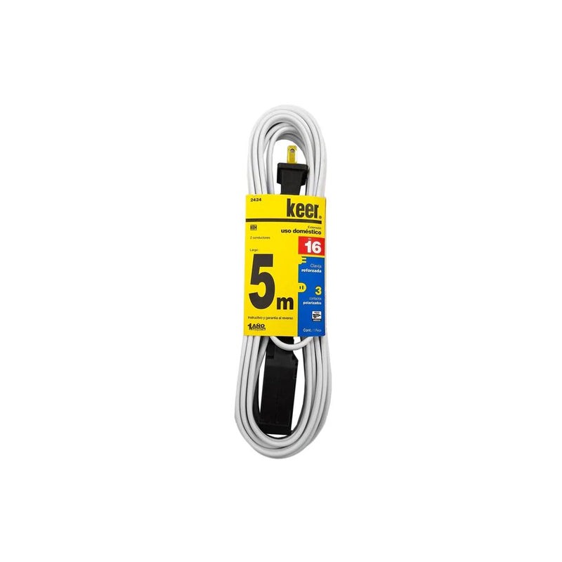 (2424-S) EXTENSION DOMESTICA 5 M 5 AMPS. 2 COND.