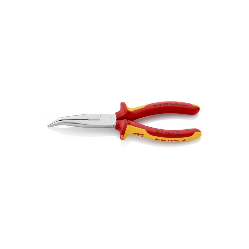 (2626200) PINZA PUNTA CURVA C/CORTE CROMADO MANGOS REFORZADOS AISLADOS 1000V