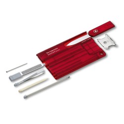 (07100T) MULTIHERRAMIENTA SWISS CARD ROJA TRANSPARENTE