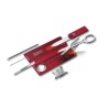 (07300T) MULTIHERRAMIENTA SWIS CARD ROJA TRANSPARENTE C/LUZ 13 USOS