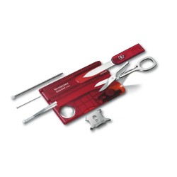 (07300T) MULTIHERRAMIENTA SWIS CARD ROJA TRANSPARENTE C/LUZ 13 USOS