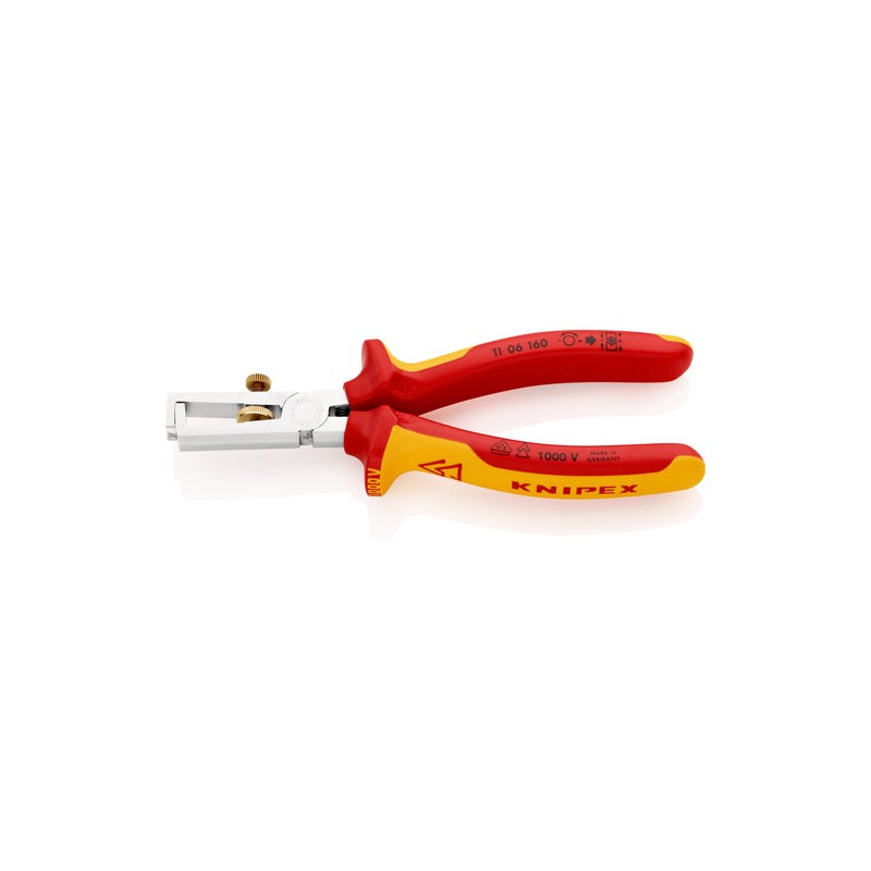 (1106160) PINZAS PELACABLE CROMADO 6.4 (160MM) MANGOS AISLADOS 1000V